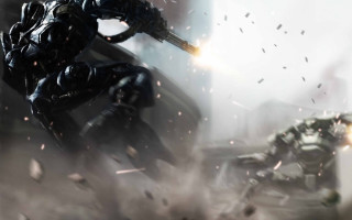 Futuristic city man suit robot - a futuristic city free wallpaper