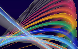 Colorful abstract blue yellow lines - line free wallpaper for desktop