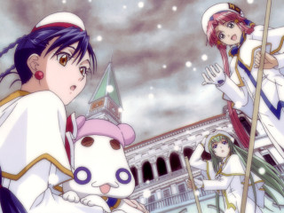 Anime girls clock tower building 2 - a clock tower in the background free wallpaper