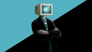 Man computerhead blue shirt black - a blue shirt free wallpaper