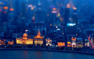 City skyline night river lights - cao buxing free wallpaper
