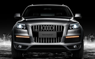 Black white car headlights city - photo of a car free wallpaper