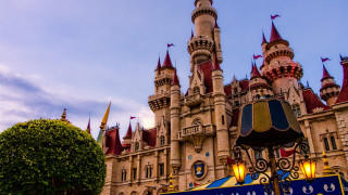 Disneyland castle clock fantasy architecture - the front of it free wallpaper for desktop