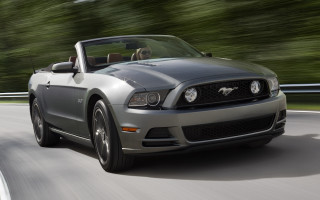 Silver mustang convertible driving road - convertible free wallpaper