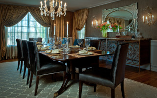 Dining table chandelier mirror brick - room table free wallpaper