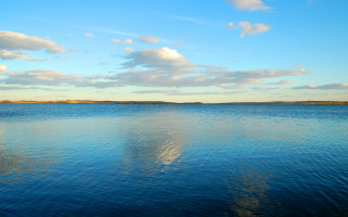 Hudson river school lake island - free sky wallpaper