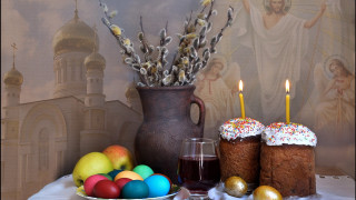 Still life cakes candles flowers - andrei rublev free wallpaper