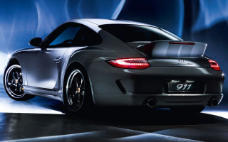 Grey sports car blue light - a grey sports car free wallpaper