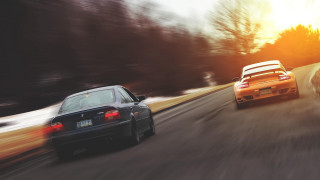 Two cars driving sunny day 3 - two car free wallpaper