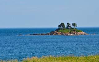 Small island trees ocean blue 3 - a small island free wallpaper