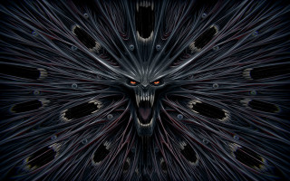 Demonic animal red eyes gothic - dark art free wallpaper