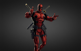 Deadpool swords thumbs up gun - a deadpool character free wallpaper