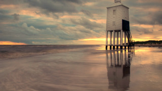 White tower beach ocean sunset - top of a beach next free wallpaper