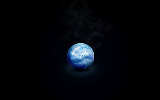 Blue earth smoke planet moon - a blue earth free wallpaper