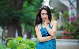 Ayshia taskin blue dress garden - ayshia taşkın free wallpaper