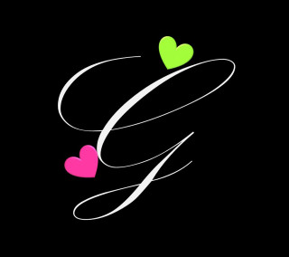 Hearts black background letter g - private free wallpaper for tablet