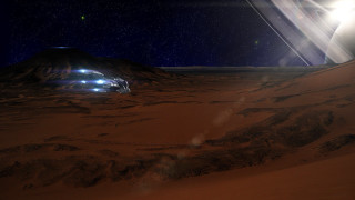 Space station desert mountain star - a desert free wallpaper