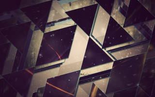 Abstract geometric cubist aurora night - geometric shape free wallpaper for desktop