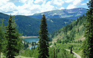 Mountain lake forest sky water 7 - scenic free wallpaper for desktop