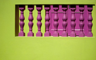 Purple window yellow wall green - a yellow wall free wallpaper