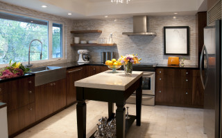 Kitchen center island sink stove - a kitchen free wallpaper