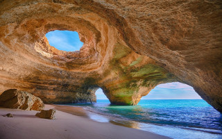Cave ocean beach rock arch - a cave free wallpaper