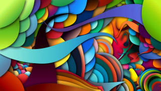 Colorful abstract curved swirl vibrant - psychedelic free wallpaper