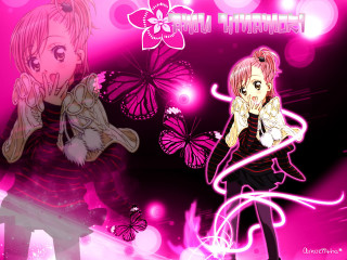 Girl pink hair butterfly hand - a butterfly free wallpaper for desktop