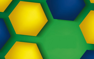 Green yellow hexagons international typographic - hexagonal shape free wallpaper for desktop