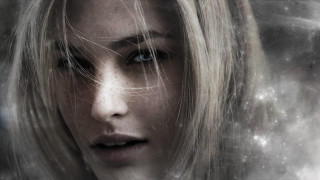 Woman blue eyes snow starry - charlie bowater free wallpaper