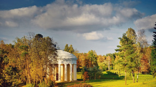 Gazebo park trees grass cloudy 2 - edi rama free wallpaper for desktop