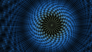 Blue black circular op raytraced - op art free wallpaper for desktop