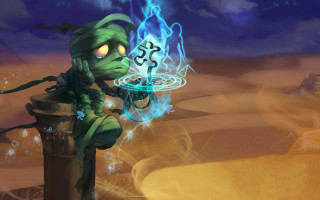 Cartoon character candle desert sky - a blue flame free wallpaper