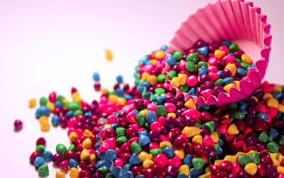 Candy sprinkles pink cup popart - a white surface free wallpaper