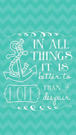 Quote green background white anchor - letterism free wallpaper for mobile