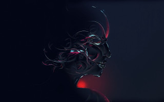 Woman face red light cyberpunk - a womans face free wallpaper