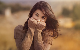 Woman hiding face field brown - a field of grass and trees free wallpaper