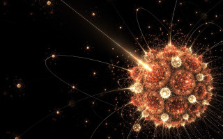 Star cluster red yellow fractal - many star free wallpaper