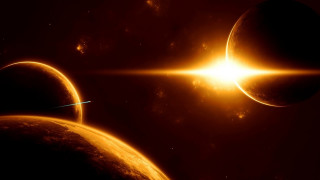 Solar system two planets bright 3 - a solar system free wallpaper