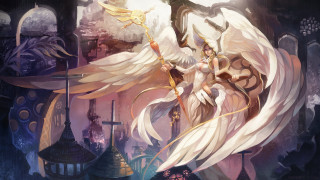 Angel wings sword giant bird - a fantasy setting free wallpaper