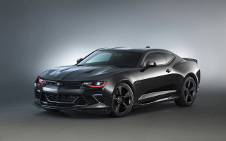 Black chevrolet camaro studio gray - a studio photo free wallpaper