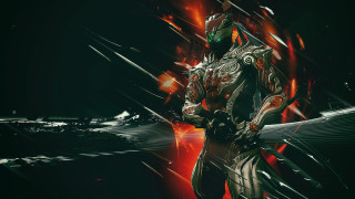 Futuristic suit sword flame dark - warframe armor free wallpaper for desktop