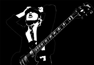 Man suit tie guitar shock - punk art free wallpaper