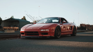 Red sports car traintrack building - redshift free wallpaper for desktop