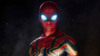 Spiderman glowing eyes starry sky - free textures wallpaper