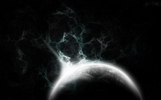 Space matte painting astronaut aurora - dark atmosphere free wallpaper