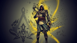 Man costume sword yellow swirl - blender and photoshop free wallpaper