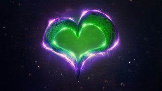 Neon heart glow stars aurora - star and dust free wallpaper