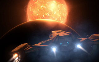 Sci fi spaceship sunset earth - past free wallpaper