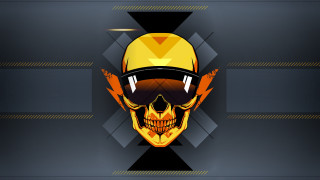 Skull helmet flame triangle vector - a yellow flame free wallpaper